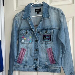 Something Navy custom oversized Light Wash Denim Jacket